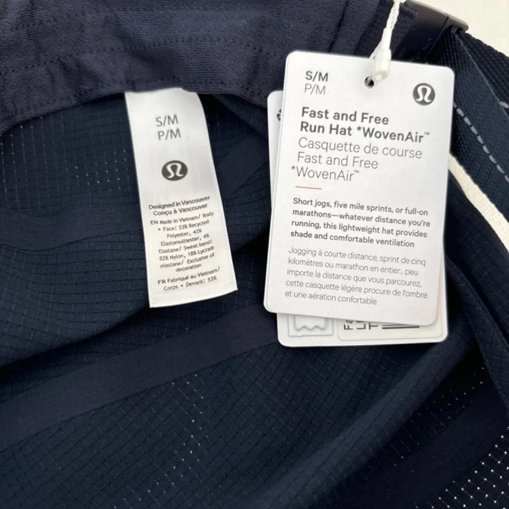Lululemon FAST FREE RUN HAT *WOVENAIR SZ S M color true navy NWT $38 - Picture 6 of 7